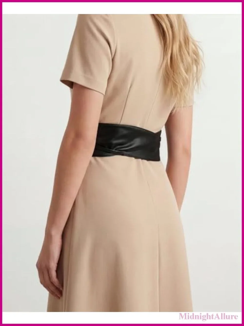 Faux Leather Obi Self Tie Belt Wide Sash Waist Wrap